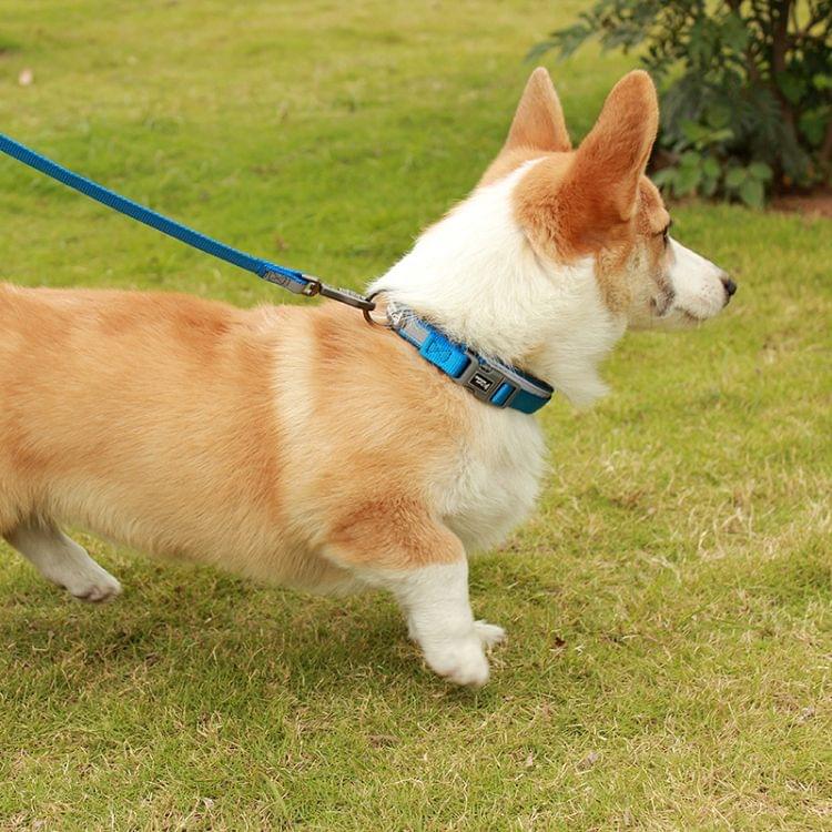 1427 Nylon + Submersible + Reflector Bar Adjustable Dog Collar, Adjustable Range: 2.5x(50-66)cm,Size:L(Blue)