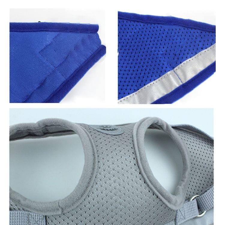 Adjustable Polyester Mesh Reflective Vest Lead Leash for Pet Dog, Size:L(Grey)