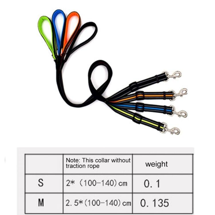Pet Dogs Nylon Night Reflective Breathable Handheld Traction Lead Leash, Size: M, Adjustable Range: 2.5*(100-140cm)(Blue)