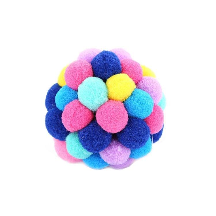 3 PCS Colorful Handmade Bells Cat Bouncy Ball Pet Toy, Size:L