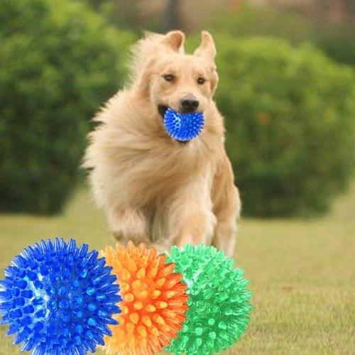 Pet Sounding Toy Hedgehog Ball Golden Retriever Molar Bite Resistant Tooth Toy for Large Pets, Small, Diameter: 6.5cm, Random Color Delivery