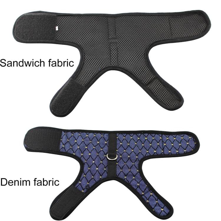 Denim + Mesh Cloth Soft Breathable Dog Harness Pet Vest Dog Chest Strap, Size: S(Navy Blue)