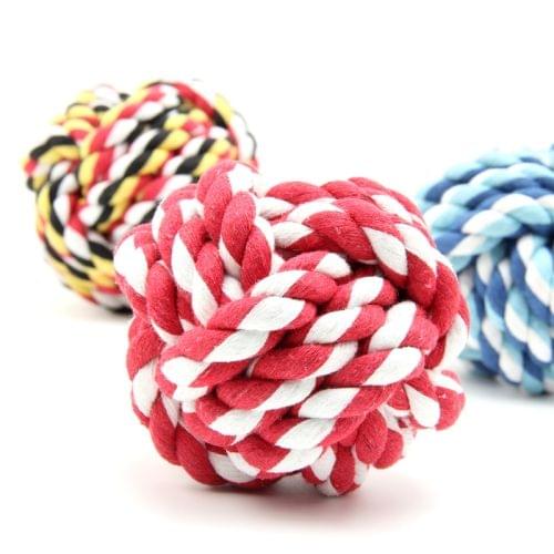 3 Pack Pets Weave Cotton Rope Ball Toys Random Color Delivery (Specification: L)