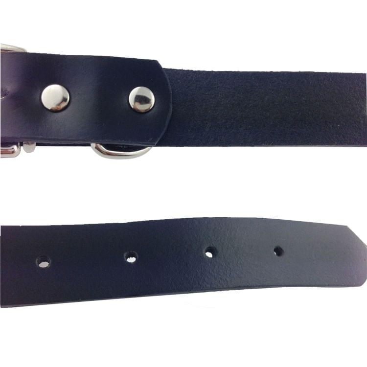 Leather with Skull Designs Pet Dog Collar Pet Products, Size: 2 * 42cm(Black)