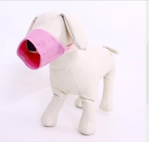 Pet Supplier Dog Muzzle Breathable Nylon Comfortable Soft Mesh Adjustable Pet Mouth Mask Prevent Bite, Size:12cm(Pink)