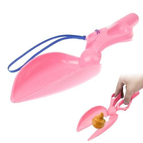 Practical Plastic Scissor Shaped Feces Picker Excrement Clip (Pink)
