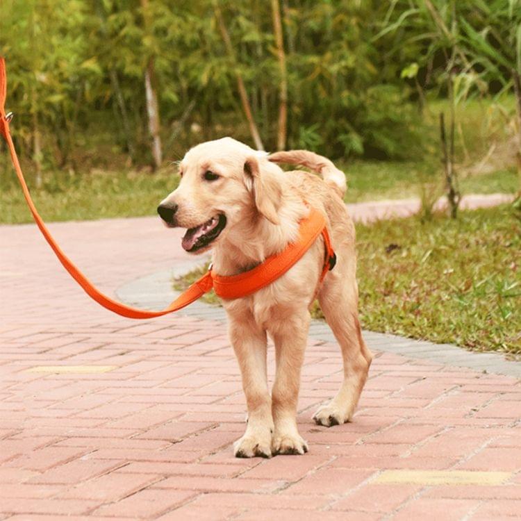 Pet Dogs Nylon Comfortable O-ring A7 Chest Harness Lead Leash, Size: S, Adjustable Range: 50-62cm(Orange)