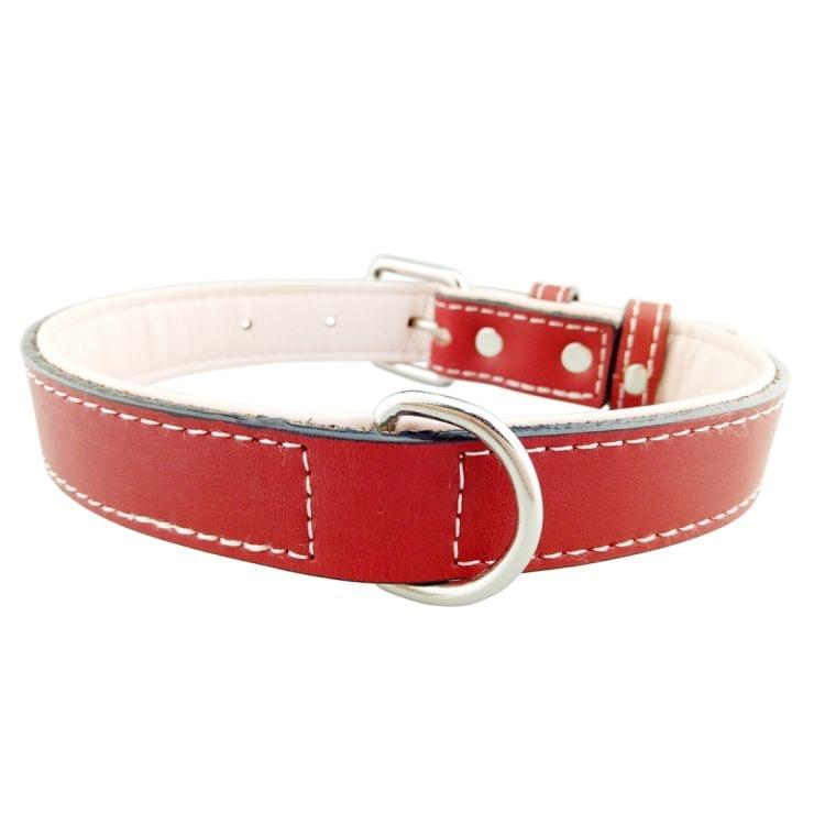 Leather Pet Dog Collar Pet Products Big Dog Collar, Size: 2XL, 3.5 * 70cm(Red)