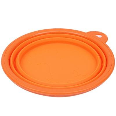 Portable Stretchable Silicon Food Feeder Dish Serving Bowl Water Container for Cat Dog Pet (Random Color Delivery)