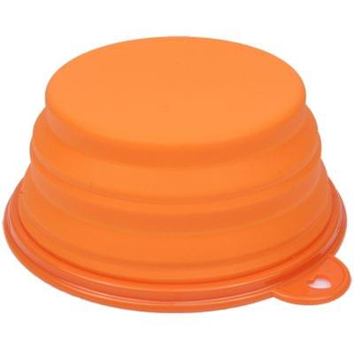 Portable Stretchable Silicon Food Feeder Dish Serving Bowl Water Container for Cat Dog Pet (Random Color Delivery)