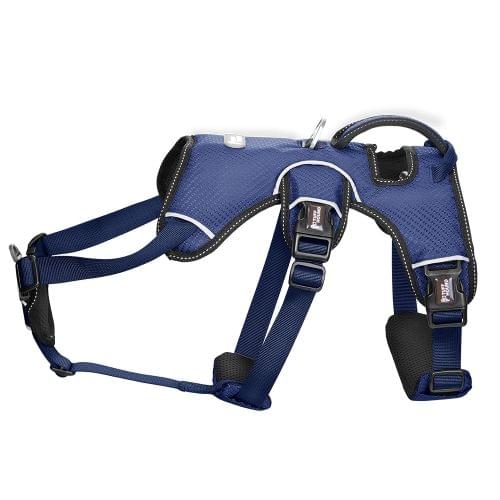 Tuffhound 1617S Adjustable Dog Harness Lead Leash Collar Belt,Size:XL, (62-76)+(58-88)cm (Blue)