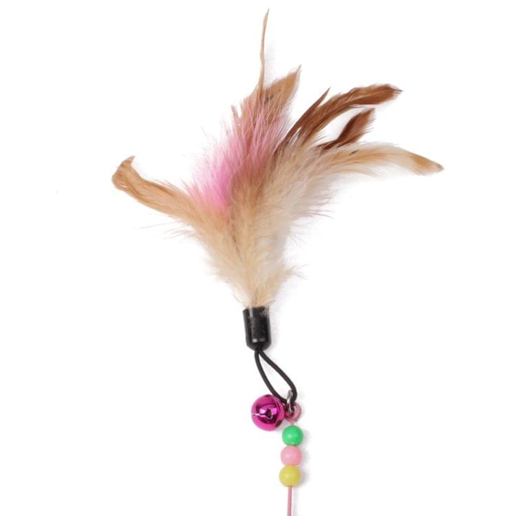 Colorful Feather Design Tease Cat Stick Cat Catcher Teaser Toy (Random Color Delivery)