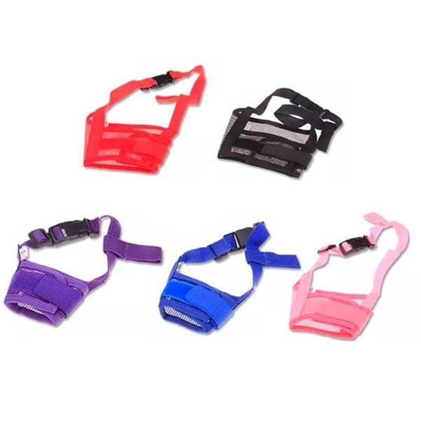 Dog Muzzle Breathable Nylon Comfortable Soft Mesh Adjustable Pet Mouth Mask Prevent Bite, Size L: 18-24cm(Red)