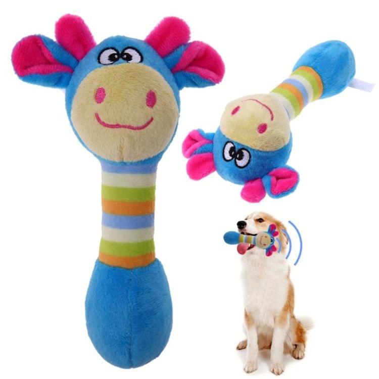 2 PCS Cute Pet Dog Toys Chew Squeaker Animals Pet Toys Plush Puppy Honking Squirrel For Dogs Cat Chew Squeak Toy Dog Goods(Dog)