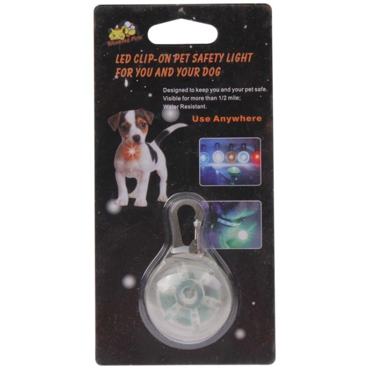 Round Shape Pet Safety Flash Pendant with Colorful Changing Light(White)