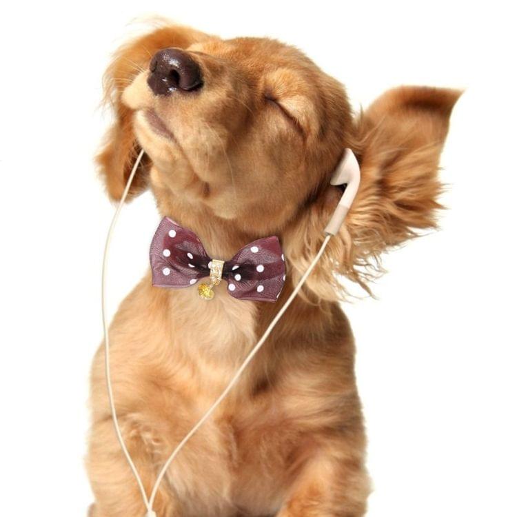 Pet Collar With Bowtie for Medium Small Dog Cat, Size: 1.0 * 28cm(Coffee)