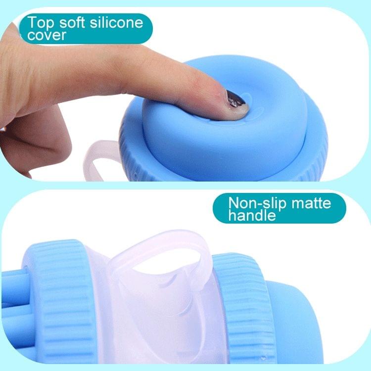 Multi-function PP + Silicone Pet Bath Massage Brush with Bath Foam Storage, Size: 8*11cm (Blue)