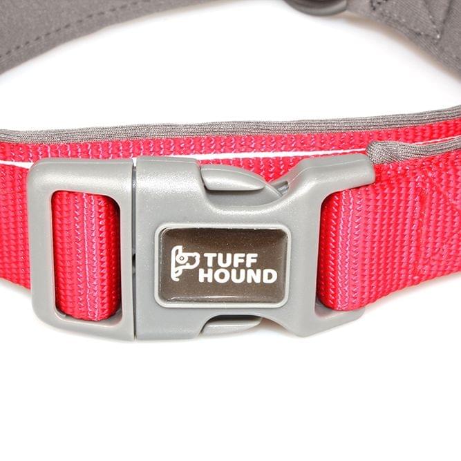 1427 Nylon + Submersible + Reflector Bar Adjustable Dog Collar, Adjustable Range: 2.5x(50-66)cm,Size:L(Red)
