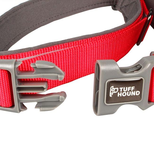 1427 Nylon + Submersible + Reflector Bar Adjustable Dog Collar, Adjustable Range: 2.5x(50-66)cm,Size:L(Red)