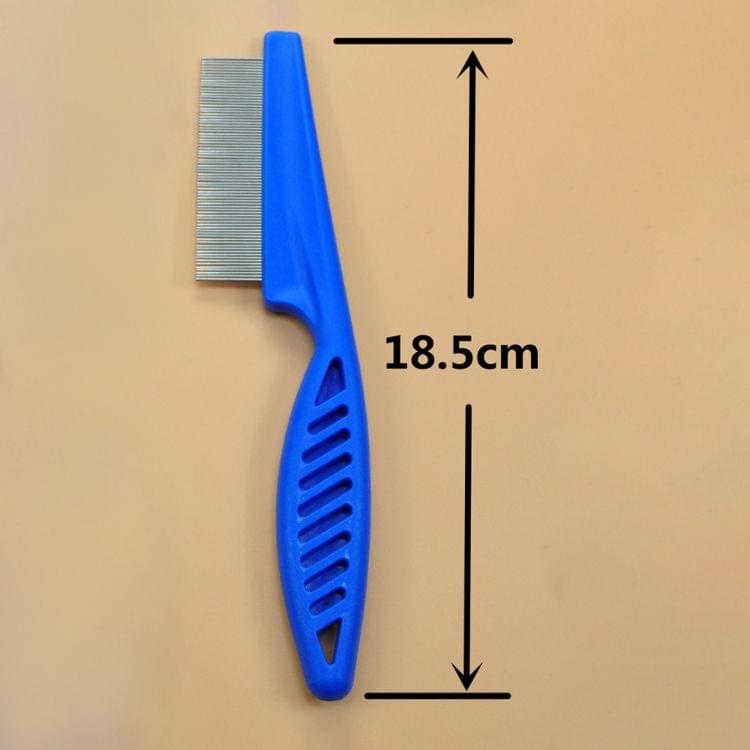 5 PCS Pet Cats Dogs Supplies Combs Fine Toothed Stainless Steel Needle Fleas Removal Combs, Length: 18.5cm (Blue)