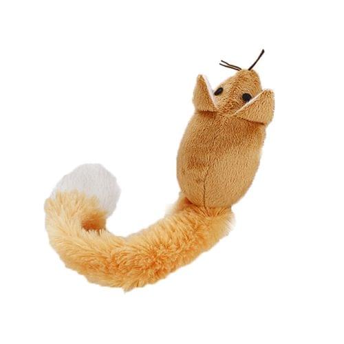 Animal Toy Pet Plush Chew Toy with Catnip Cat Clean Teeth Training Tool, Size:30cm(Coffee)