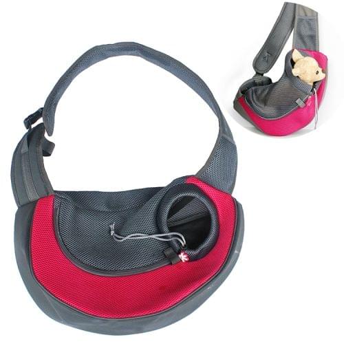 Dog and Cat Sling Carrier Hands Free Reversible Pet Papoose Bag, Size：Small(Red)