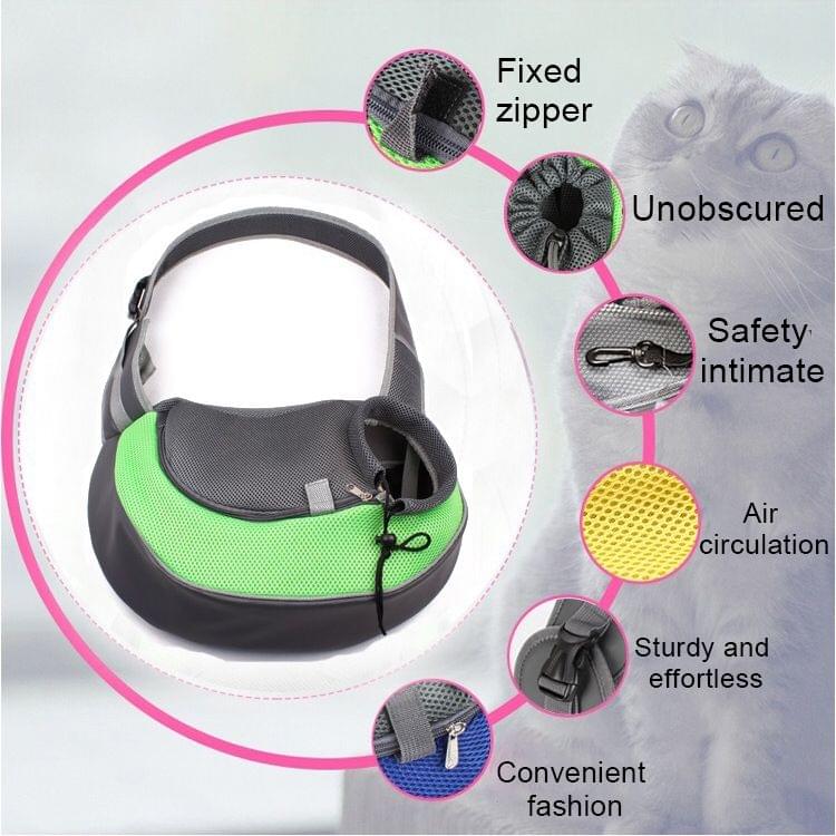 Dog and Cat Sling Carrier Hands Free Reversible Pet Papoose Bag, Size：Small(Red)