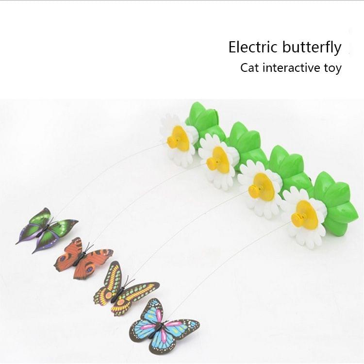 Electric Butterfly Flying Around The Flower Pet Cat Toy