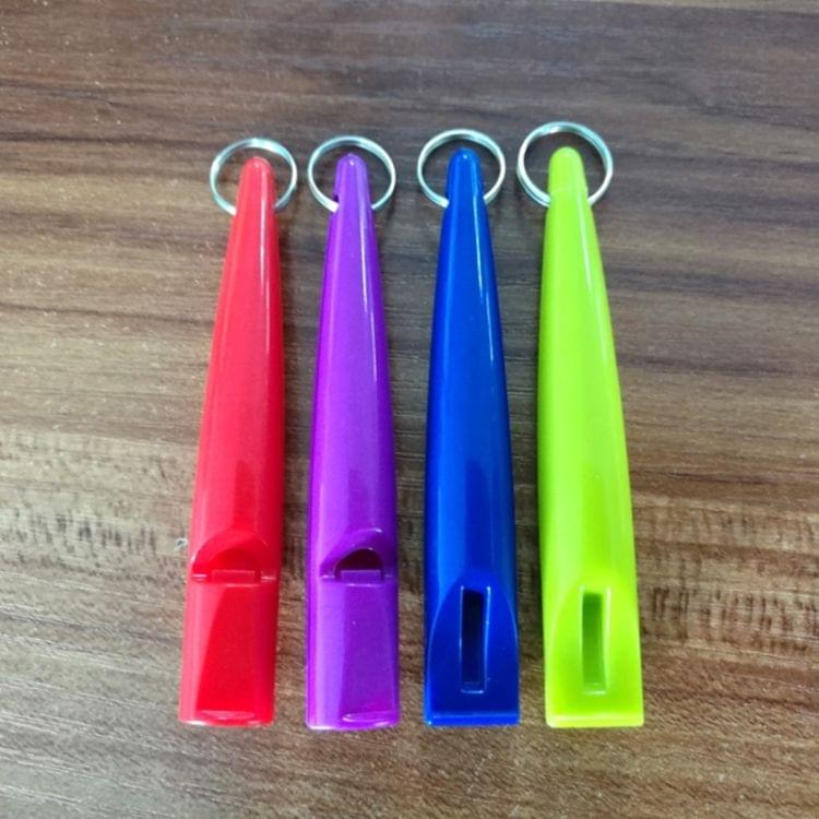 10 PCS Dog Horse Whistle Stop Barking Silent Pet Training Whistle with Key Chain, Random Color Delivery