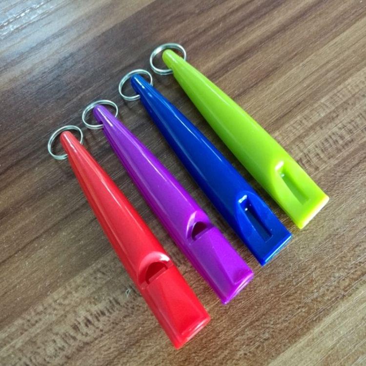 10 PCS Dog Horse Whistle Stop Barking Silent Pet Training Whistle with Key Chain, Random Color Delivery