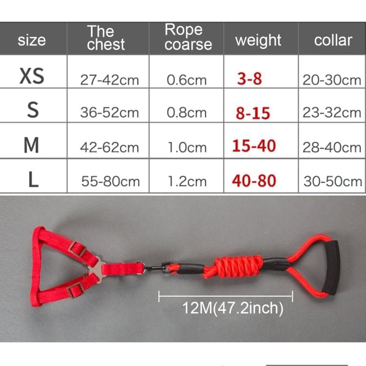 Pet Dog Collar + Harness + Leash Three Sets, S, Harness Chest Size: 34-50cm, Collar Neck Size: 24-35cm, Pet Weight: 8kg Below(Dark Blue)
