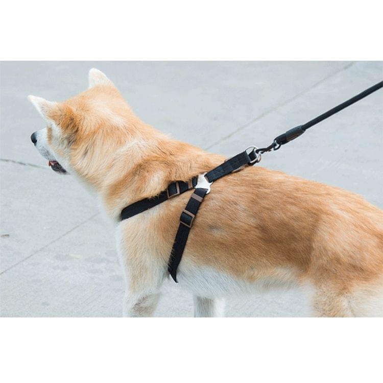 Pet Dog Collar + Harness + Leash Three Sets, L, Harness Chest Size: 57-90cm, Collar Neck Size: 40-64cm, Pet Weight: 35kg Below(Black)
