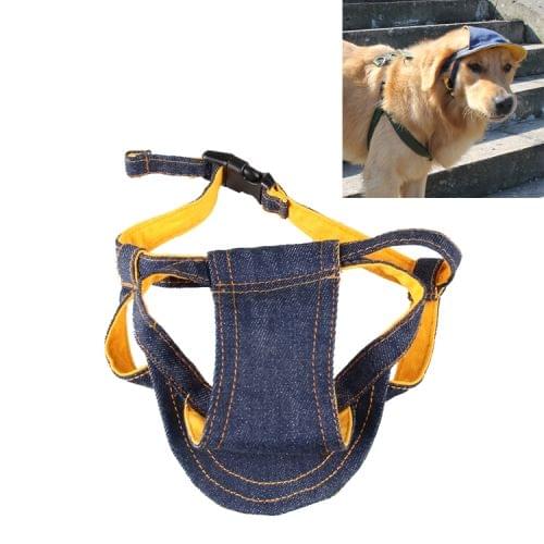 Denim Travel Pet Hat Outdoor Sports Breathable Hat Adjustable, Size: L