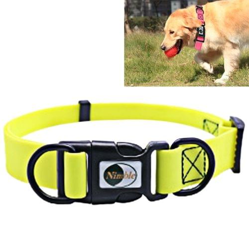 PVC Material Waterproof Adjustable Dual Loop Pet Dogs Collar, Suitable for Ferocious Dogs, Size: S, Collar Size: 24-36 cm (Yellow)