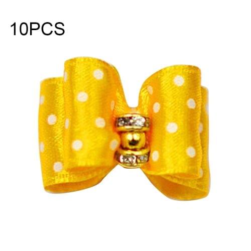 10 PCS Pet Jewelry Modelling Flower Hairpin / Pet Elastic Hairpin for Long Haired Diminutive Pet(Yellow)