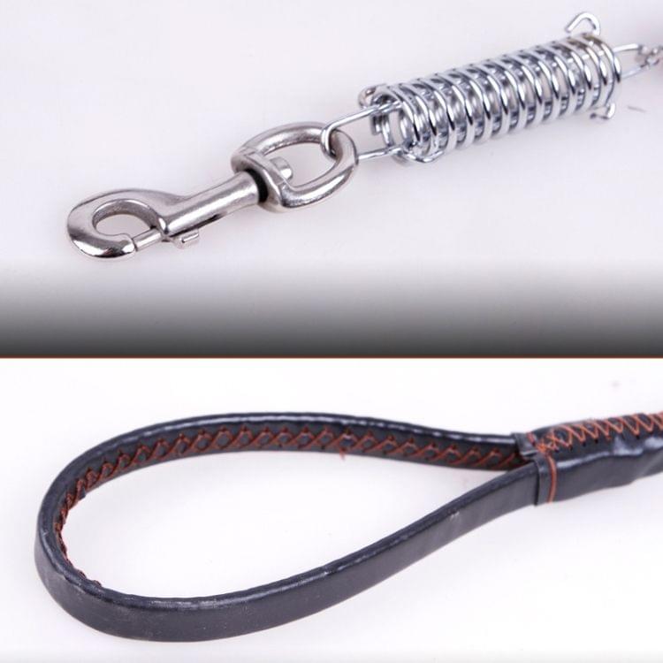 Cowhide Traction Belt Dog Collar Telescopic Dog Rope, Suitable For Medium and Large Dogs, L, Rope Length: 130cm Collar Size: 43-55cm(Brown)