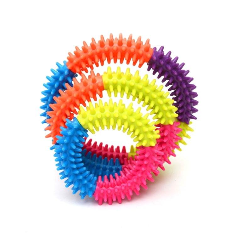 Rubber Pet Training Spinose Ring Non-toxic Playing Chew Toys, Size: 12.5cm, Random Color Delivery