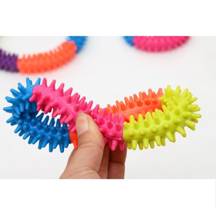 Rubber Pet Training Spinose Ring Non-toxic Playing Chew Toys, Size: 12.5cm, Random Color Delivery