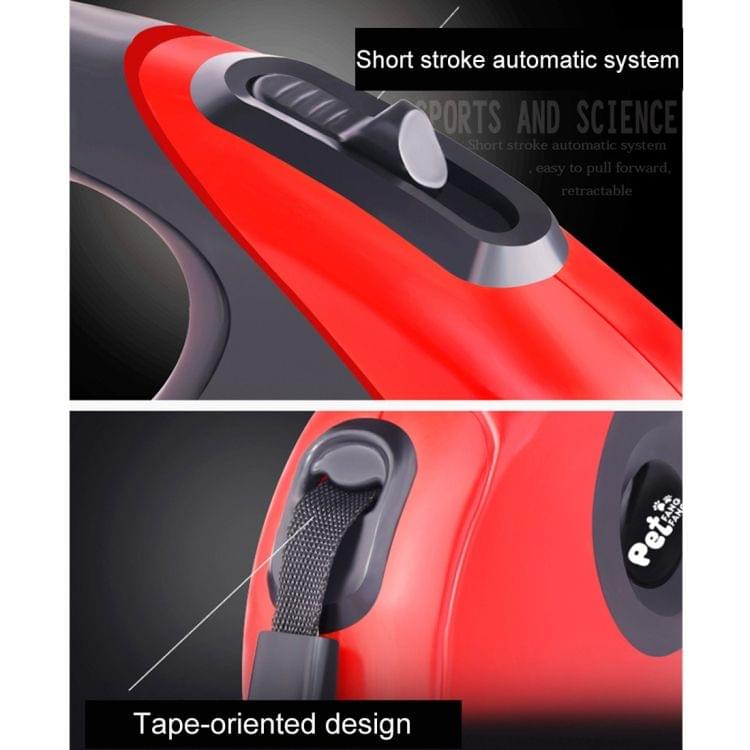 Pet Dogs High Quality Automatic Telescopic Rope ABS Rubber Non-slip Safety Chain Rope, Rope Length: 3m (Red)