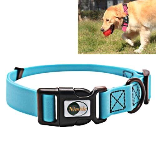 PVC Material Waterproof Adjustable Single Loop Pet Dogs Collar, Suitable for Docile Dogs, Size: M, Collar Size: 30-47 cm (Blue)