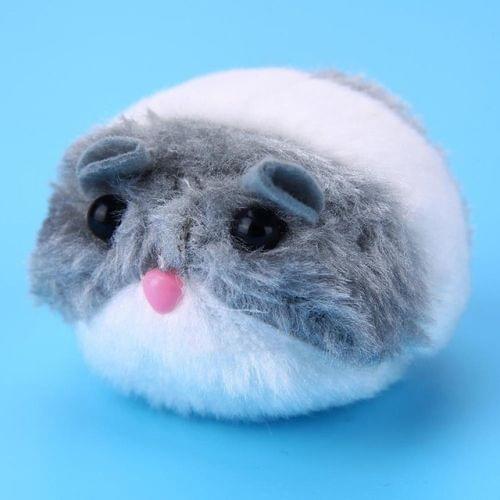 Cat Toy Plush Fur Toy Shake Movement Mouse Pet Kitten Rat Interactive Bite Toy(Gray)