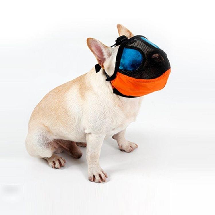 Adjustable Short Mouth Flat Nose Pet Dog Mouth Cover Muzzles Anti-biting Barking Comfortable Camouflage, L, Neck Size: 36-64cm(Orange)