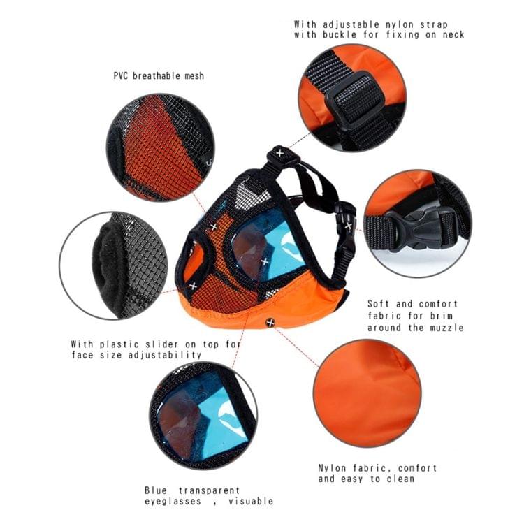 Adjustable Short Mouth Flat Nose Pet Dog Mouth Cover Muzzles Anti-biting Barking Comfortable Camouflage, L, Neck Size: 36-64cm(Orange)