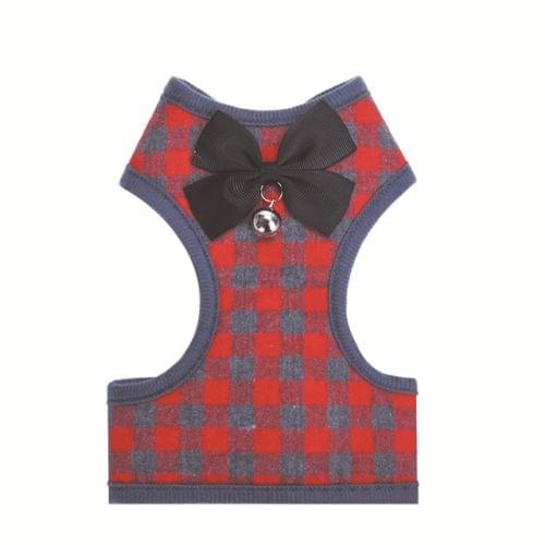 Adjustable Bow Plaid Vest Lead Pull Rope Leash for Cat Dog Pet(M)