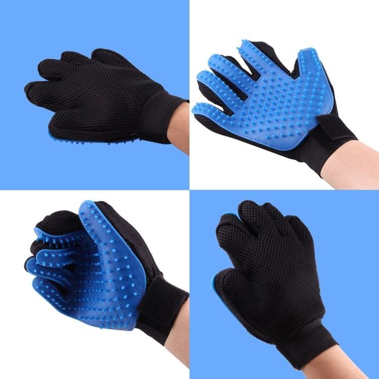 Right Hand Five Finger Deshedding Brush Glove Pet Gentle Efficient Massage Grooming(Pink)