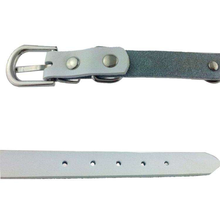 Leather with Skull Designs Pet Dog Collar Pet Products, Size: 1.5 * 37cm(White)