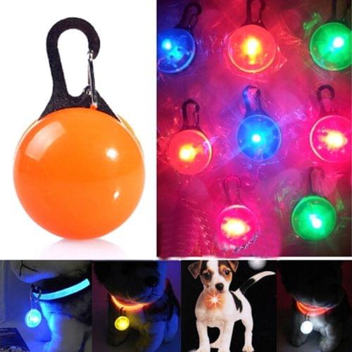 LED Flashlight Dog Cat Collar Glowing Pendant Luminous Bright Decoration Collars(Orange)