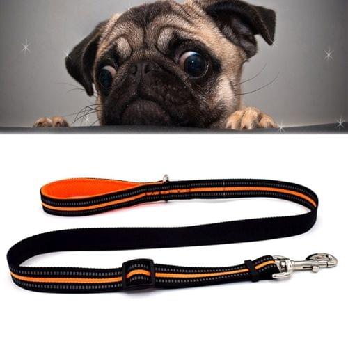 Pet Dogs Nylon Night Reflective Breathable Handheld Traction Lead Leash, Size: S, Adjustable Range: 2.0*(100-140cm)(Orange)