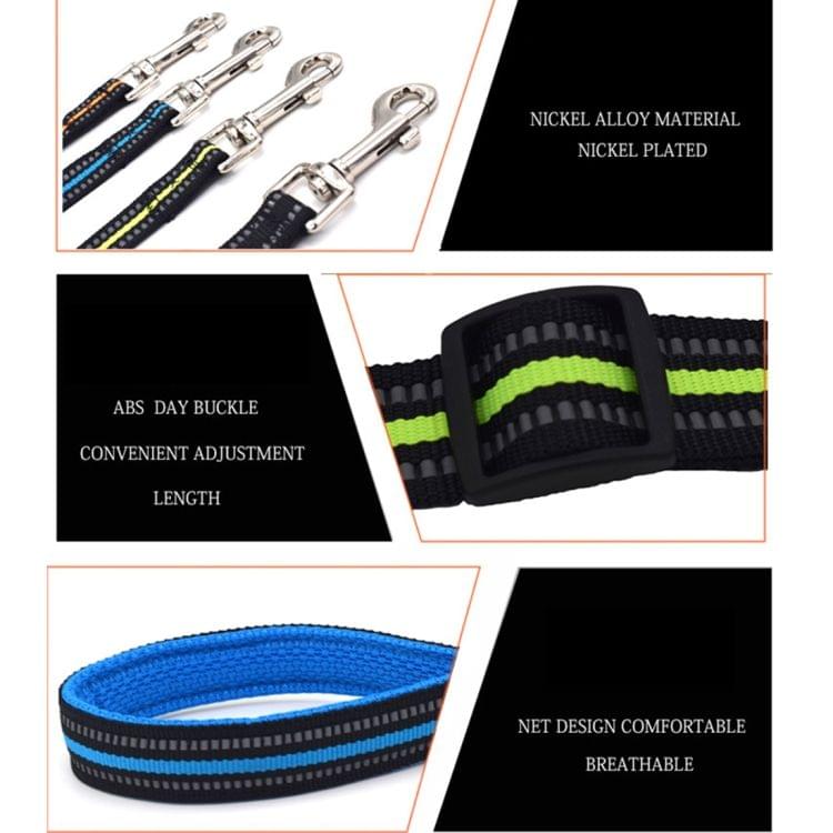 Pet Dogs Nylon Night Reflective Breathable Handheld Traction Lead Leash, Size: S, Adjustable Range: 2.0*(100-140cm)(Orange)