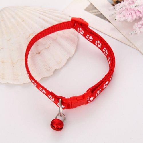 5 PCS Easy Wear Cat Dog Collar With Bell Adjustable Buckle Dog Collar Cat Puppy Pet Supplies(Red)